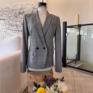 JCREW Plaid Blazer size 10 women Houndstooth black and white